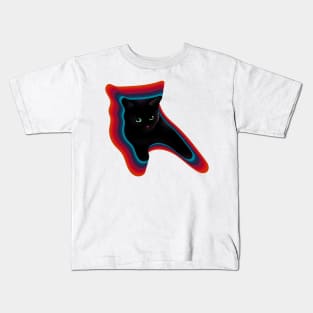 small black cat extending his arms Kids T-Shirt